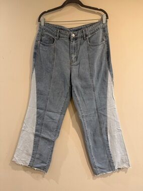 Light Blue Two-Tone Panel Jeans